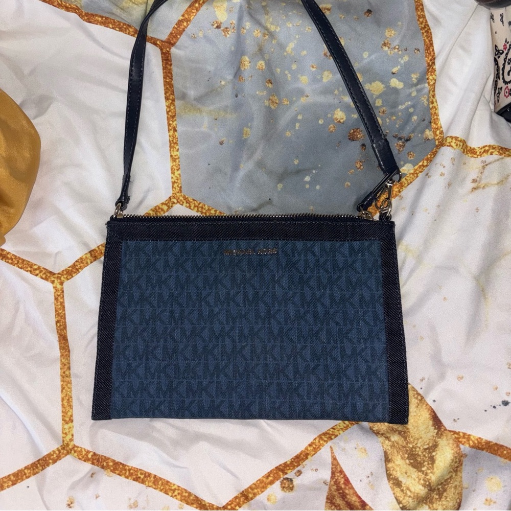 Michael Kors Navy and Black Monogram Crossbody